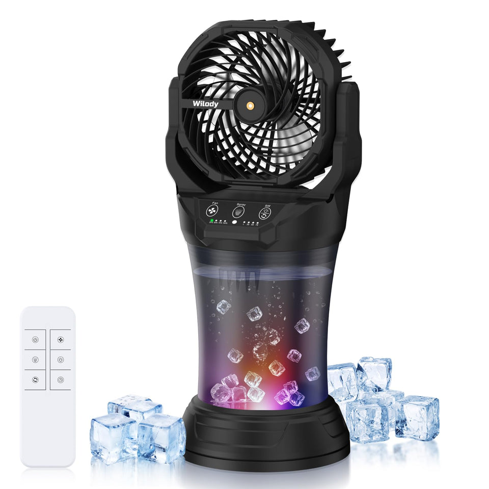 Wilody misting fan portable camping setup for on-the-go cooling outdoors