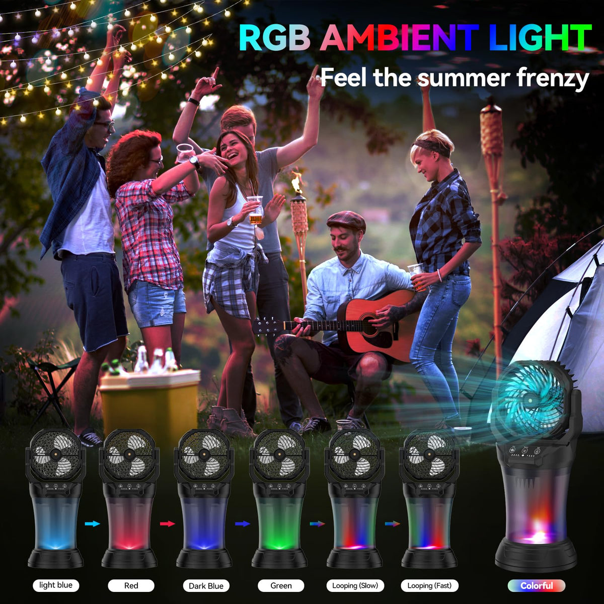 Wilody RGB ambient light creates mood while you stay cool
