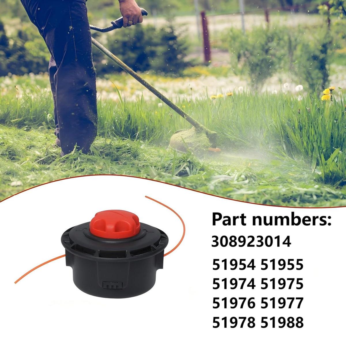 Wilsnsun 0.095 inch line trimmer head enables strong cuts