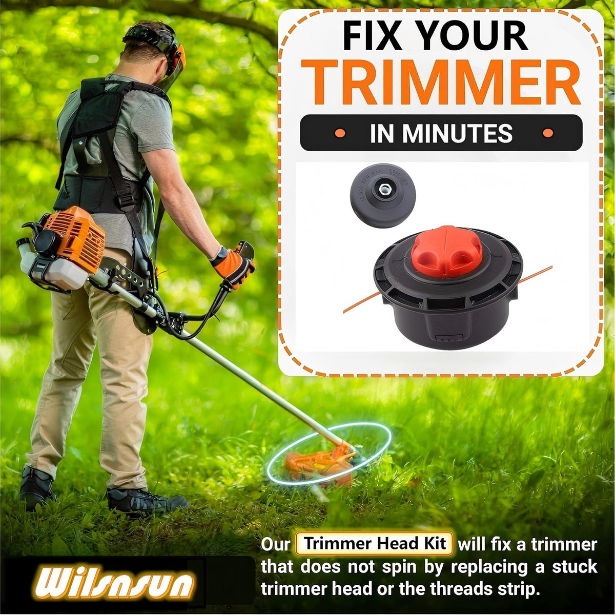 Wilsnsun trimmer head compatible with Toro 51978 models