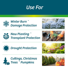 Wilt-Pruf Concentrate spray on a drought-stressed plant to conserve moisture.