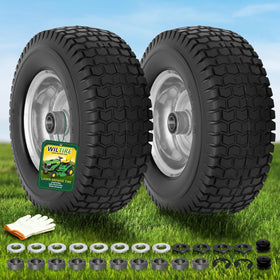 Wiltire 2-pack 13x5-6 flat-free tire wheel assembly for quick mower replacements