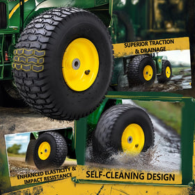 Wiltire grass-friendly tread delivering lawn-friendly traction