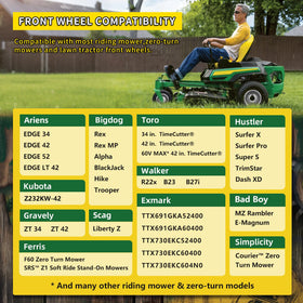  Wiltire front tire compatible with John Deere, Craftsman, Toro mowers.