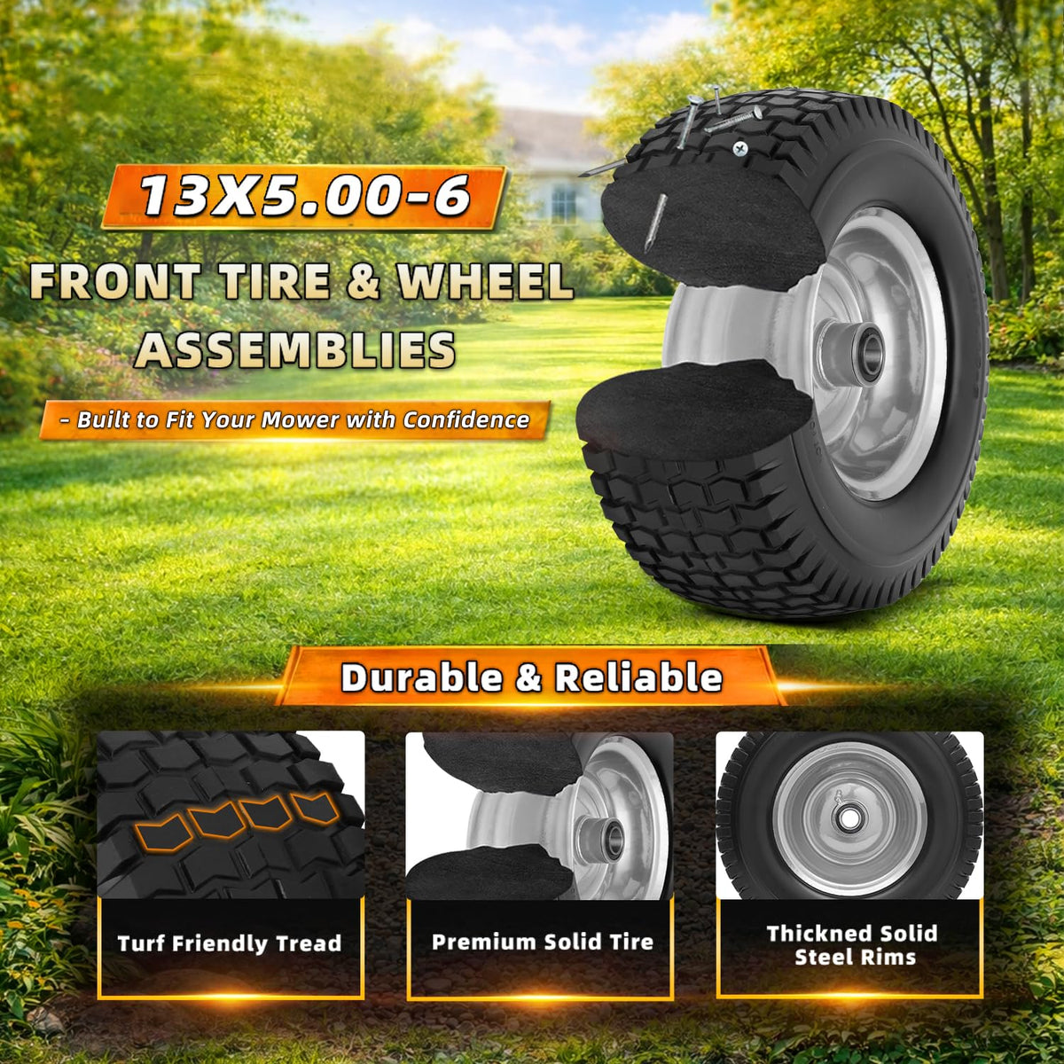 Wiltire reinforced hub and bearings for smoother operation and long wear