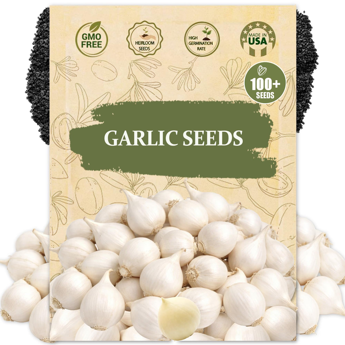 Wily Fox garlic seeds close-up highlighting heirloom open-pollinated quality for vibrant home harvests.