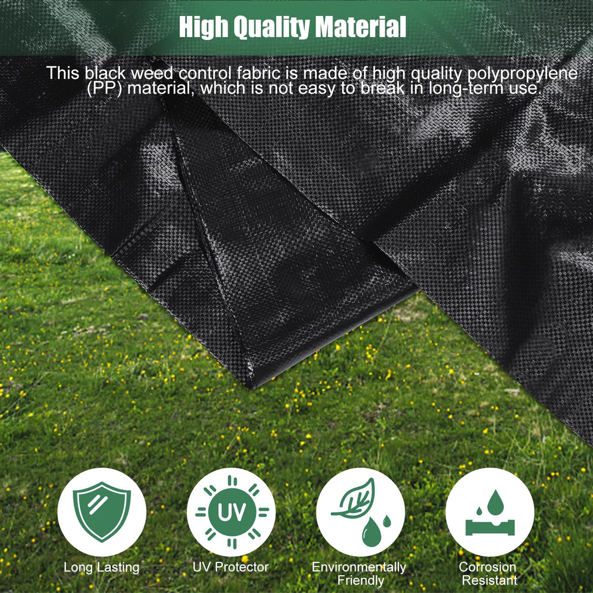 WiMas breathable garden ground cover preserves soil moisture while blocking light.