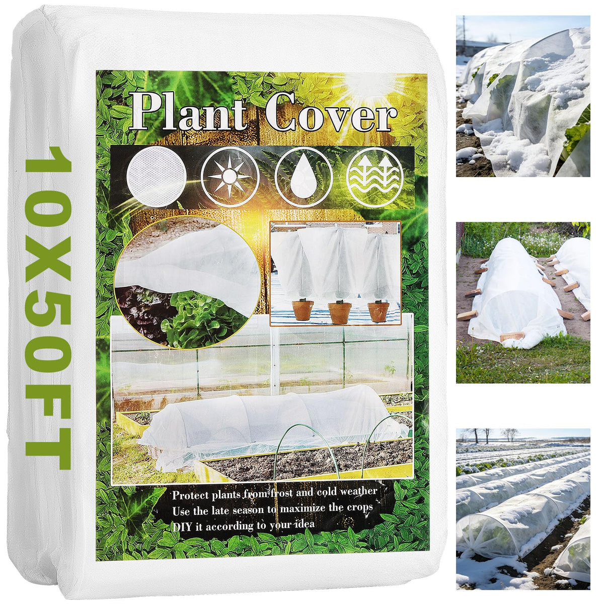 WiMas plant cover over raised bed protecting from frost and preserving warmth