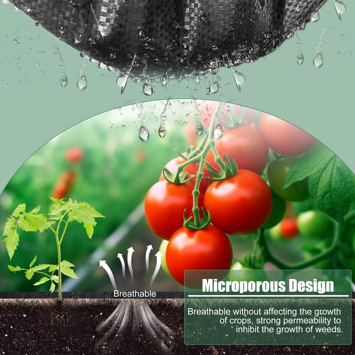 WiMas UV resistant landscape fabric shown outdoors resisting sun exposure.