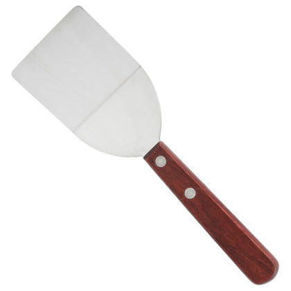 Winco Blade Flexible Turner with brown handle and stainless blade, ideal for cookies and brownies.