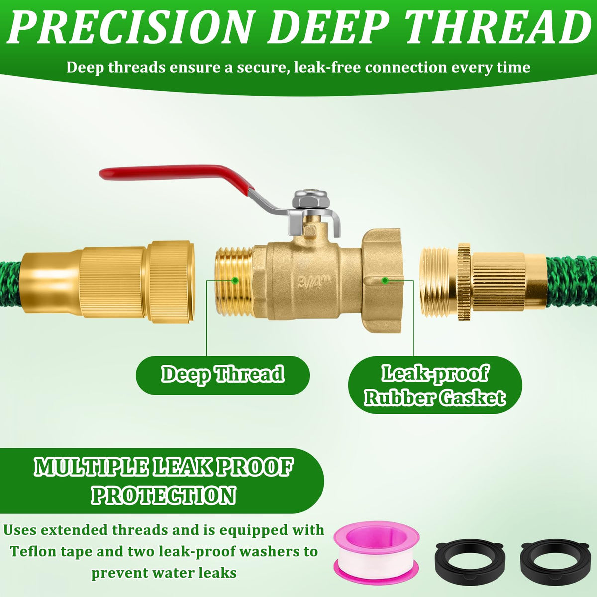 Windblowgrass 360-degree connector allows flexible hose positioning.