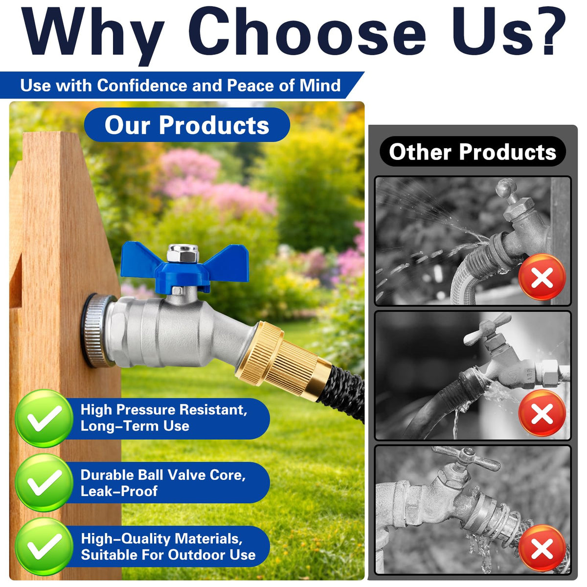 Windblowgrass corrosion-resistant outdoor faucet withstands temperature changes and frequent use