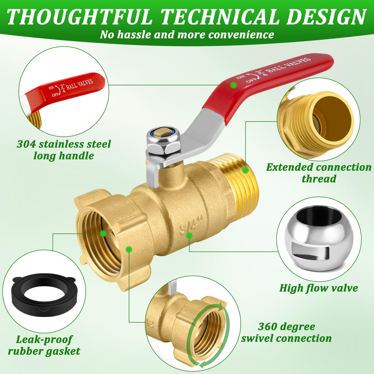 Windblowgrass quarter-turn valve enables quick and precise flow control.