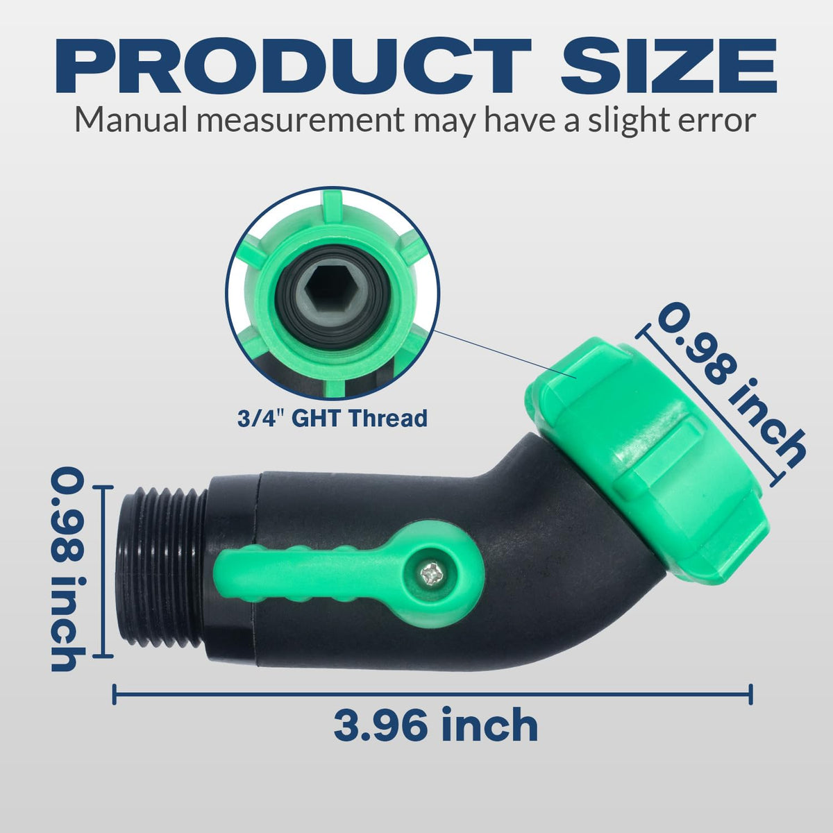 Windblowgrass shut-off valve with extended lever enables precise flow control.