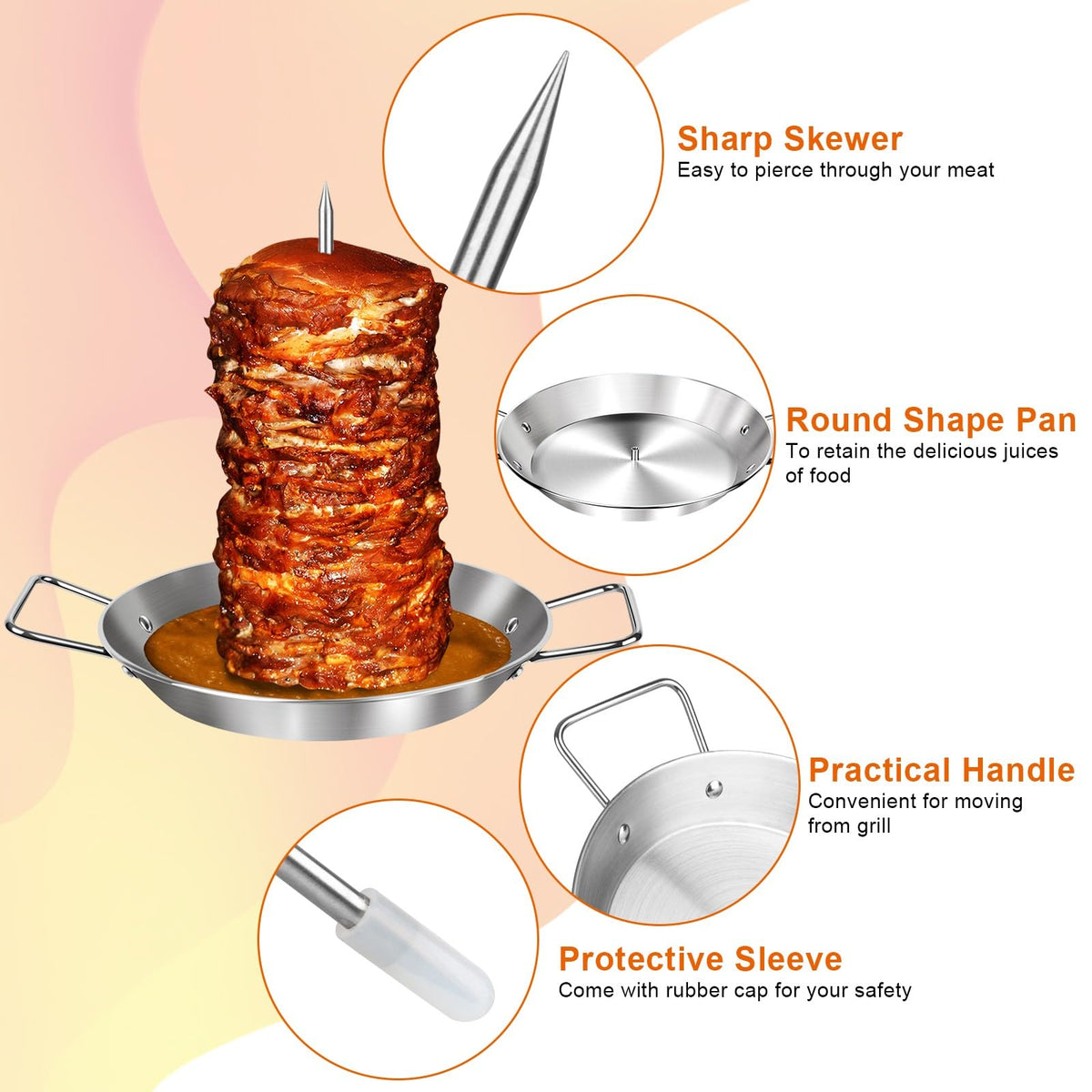 Windesk Versatile set supports shawarma tacos and churrasco