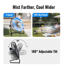 Windigaga industrial-strength misting fan with rust-resistant grille.
