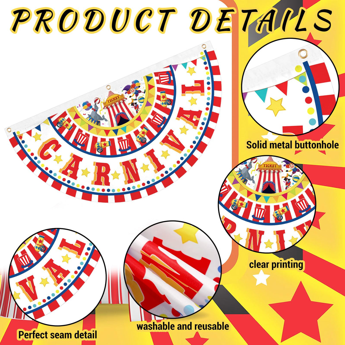 Windkream circus garden decor bunting brings rustic carnival vibes to yards.