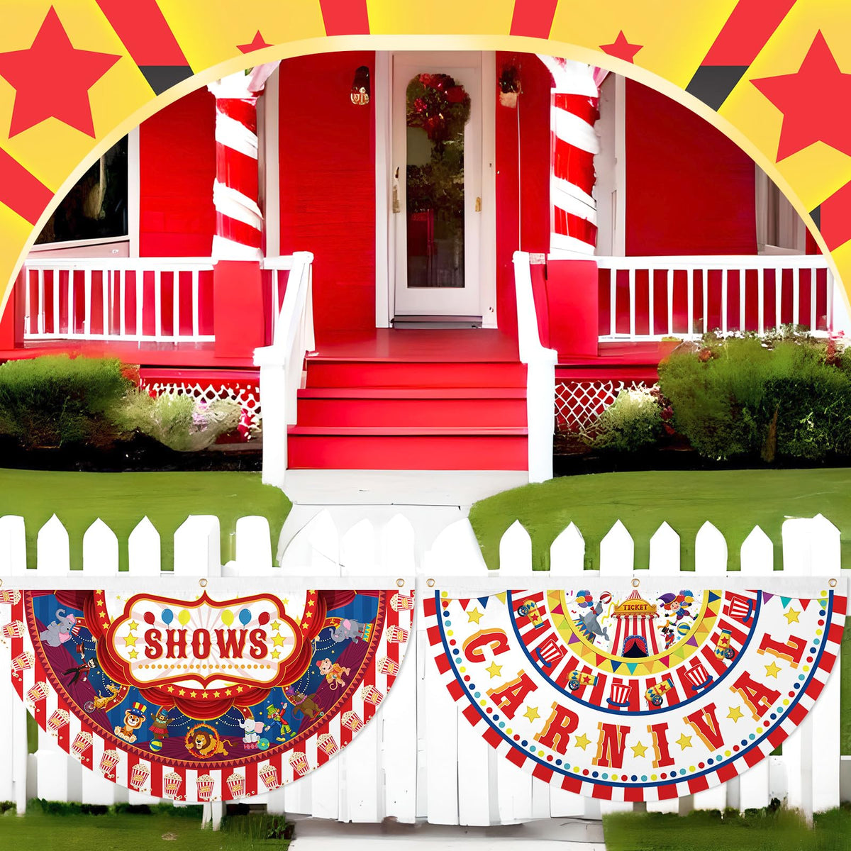 Windkream carnival flag with durable grommets stays securely fastened outdoors.