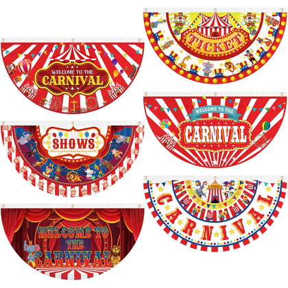 Windkream welcome carnival bunting flags brighten porches with bold red and white stripes.