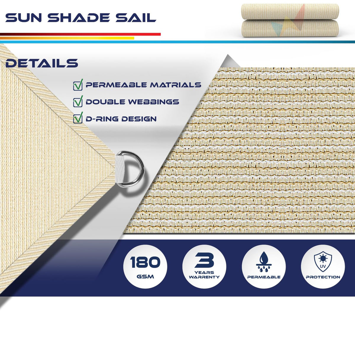Windscreen4less 180gsm fabric close-up highlighting durable outdoor weave