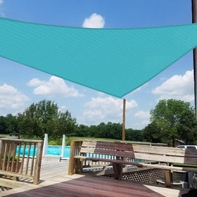 Windscreen4less shade sail in backyard porch and deck setup