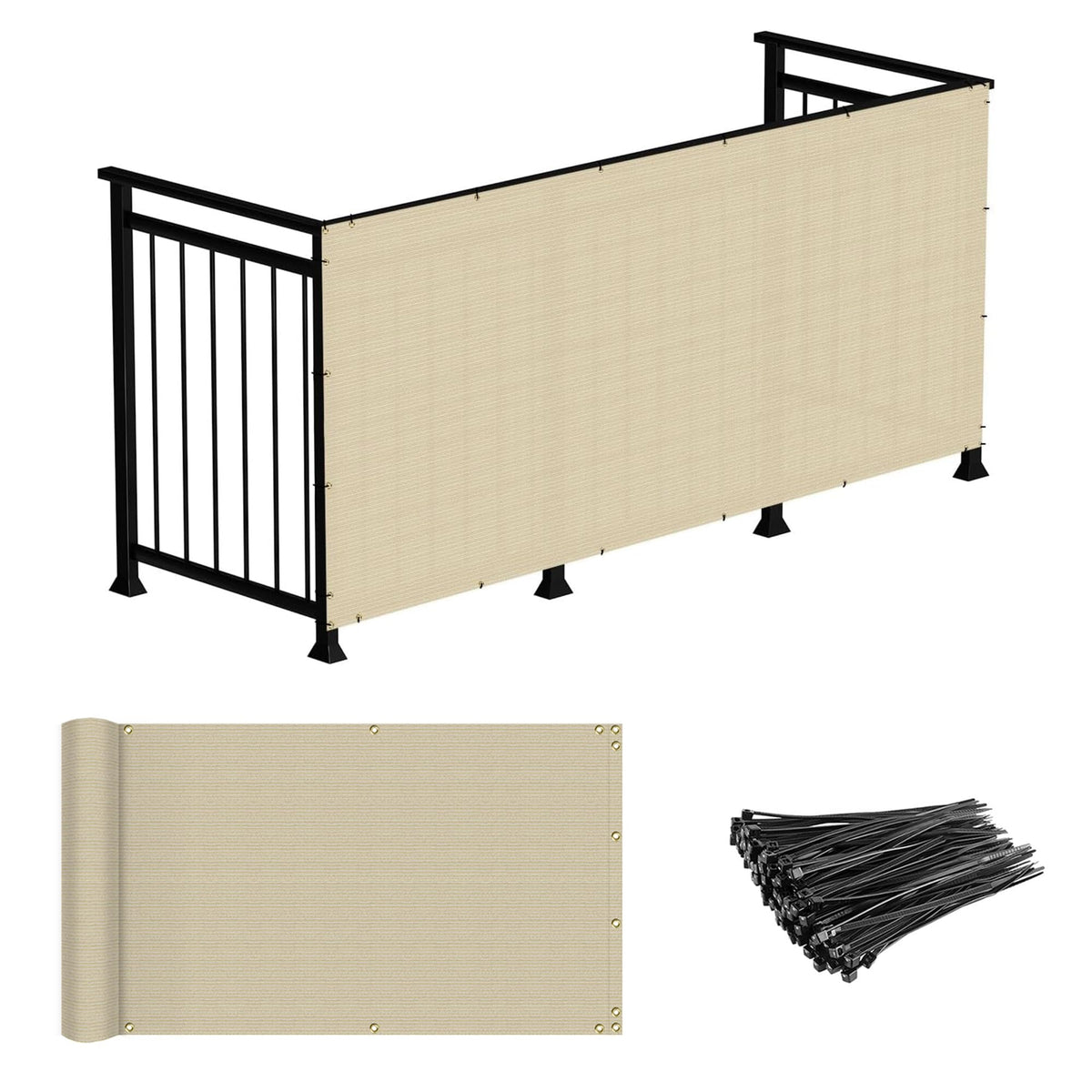 Windscreen4less balcony privacy screen on a deck blocks nosy views for privacy.