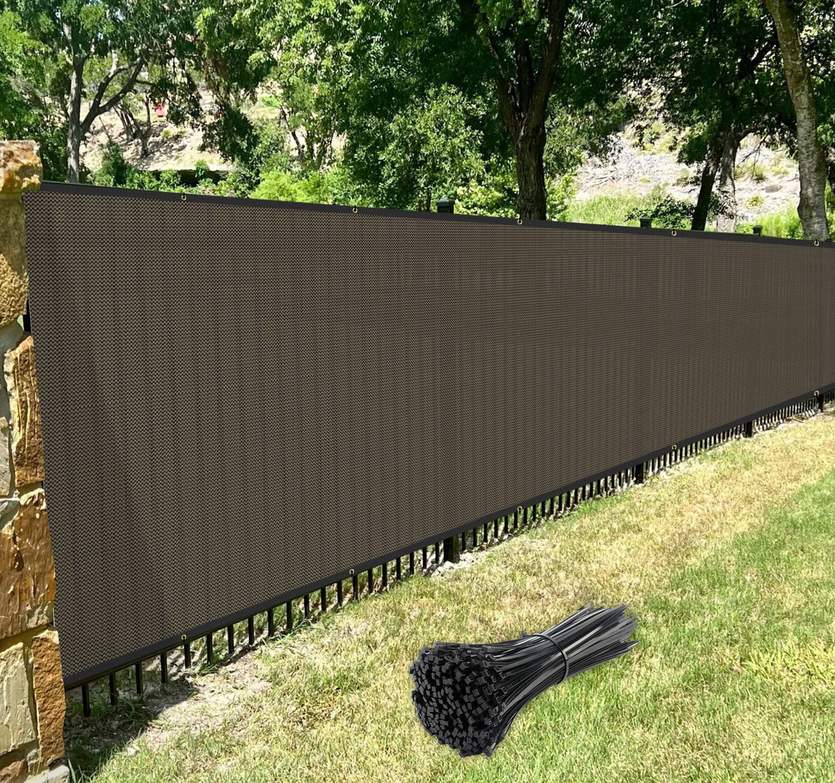 Windscreen4less breathable polyethylene fabric offers airflow while blocking wind