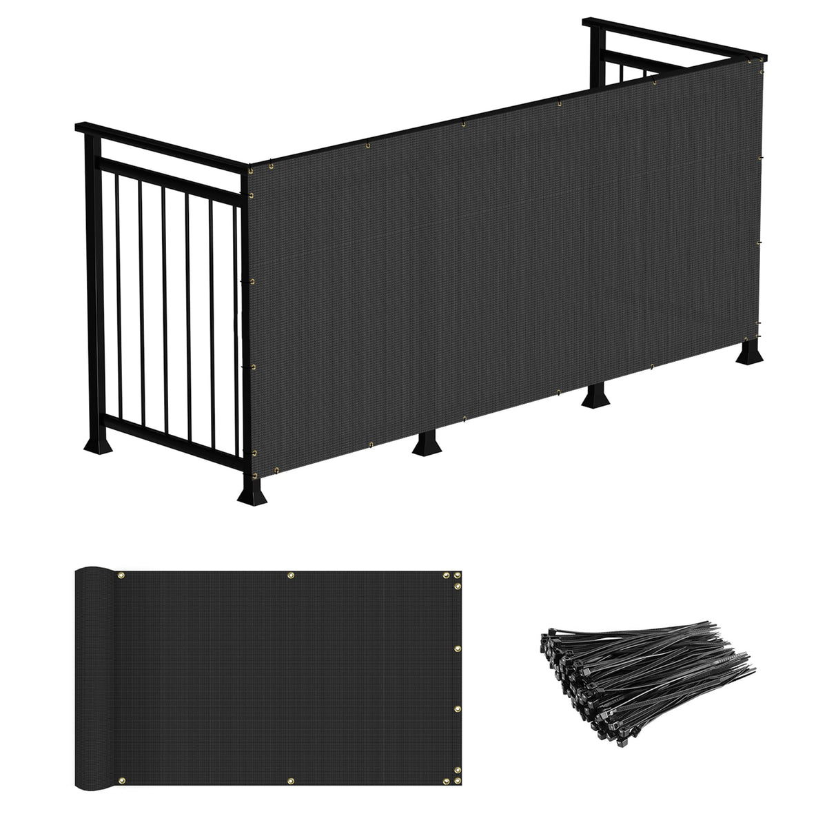 Windscreen4less deck privacy screen protects privacy and adds shade to patio.