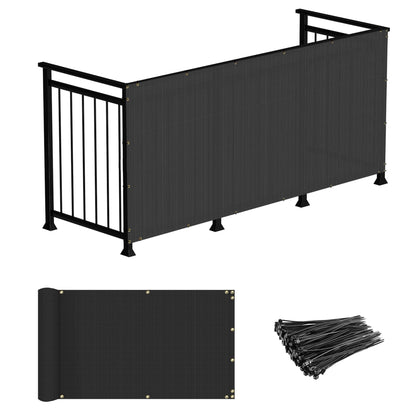Windscreen4less deck privacy screen protects privacy and adds shade to patio.