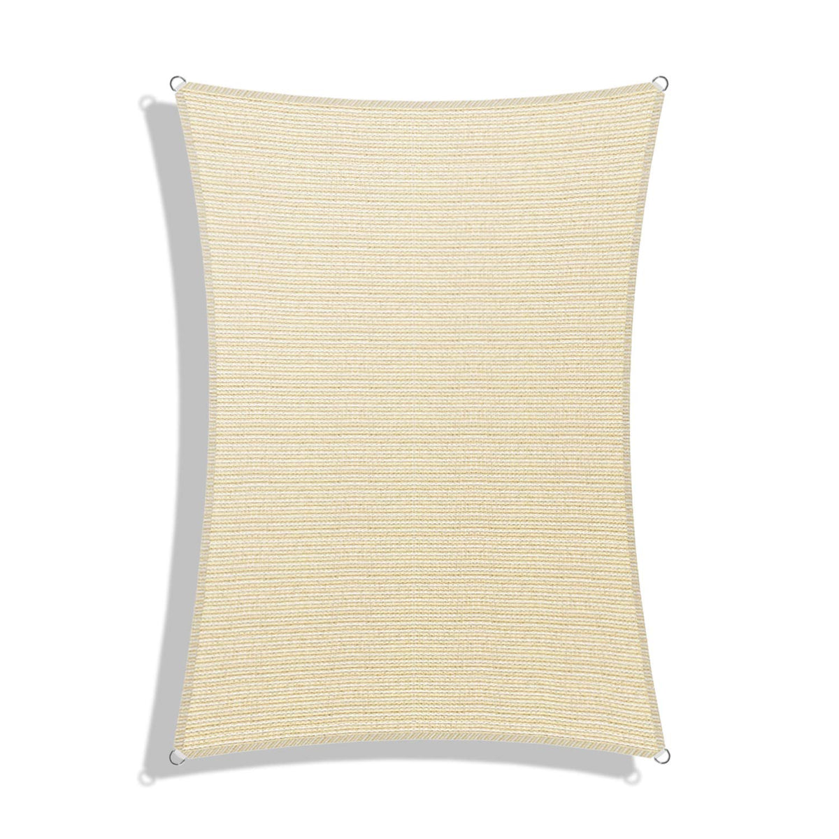 Windscreen4less beige shade sail blends with outdoor decor.