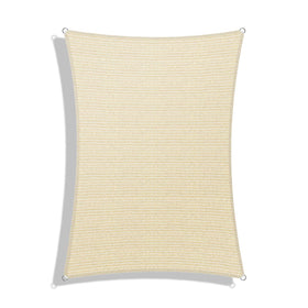 Windscreen4less beige shade sail blends with outdoor decor.