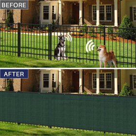 Windscreen4less heavy-duty windscreen fabric green providing durable outdoor privacy.