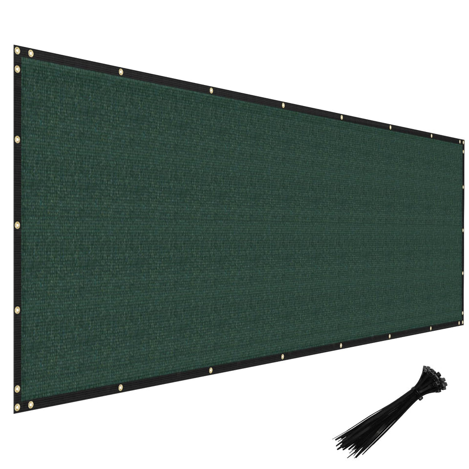 Windscreen4less privacy screen in green blocks sight lines for yard privacy.