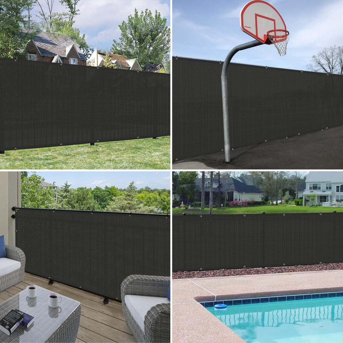 Windscreen4less privacy screen installation on fence demonstrates quick, tool-free setup