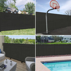 Windscreen4less privacy screen installation on fence demonstrates quick, tool-free setup