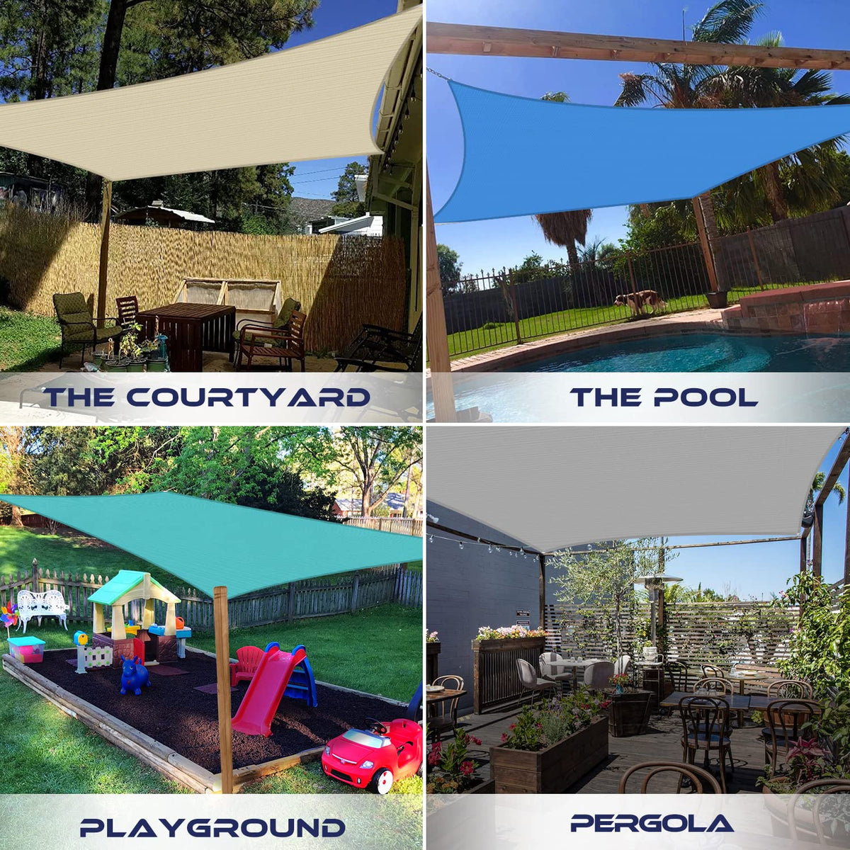 Windscreen4less shade sail over patio creates comfortable outdoor retreat.