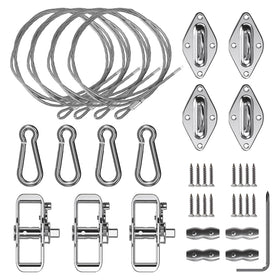 Windscreen4less sun shade hardware kit packaging for rectangle shade sail projects.