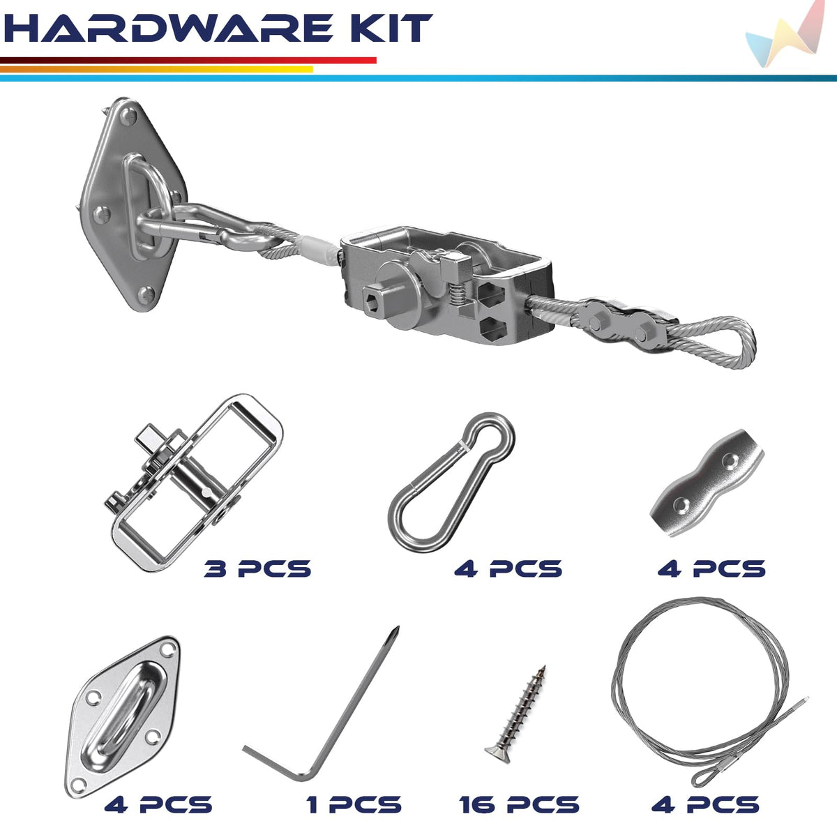 Windscreen4less winch close-up shows sturdy threading for reliable tensioning.