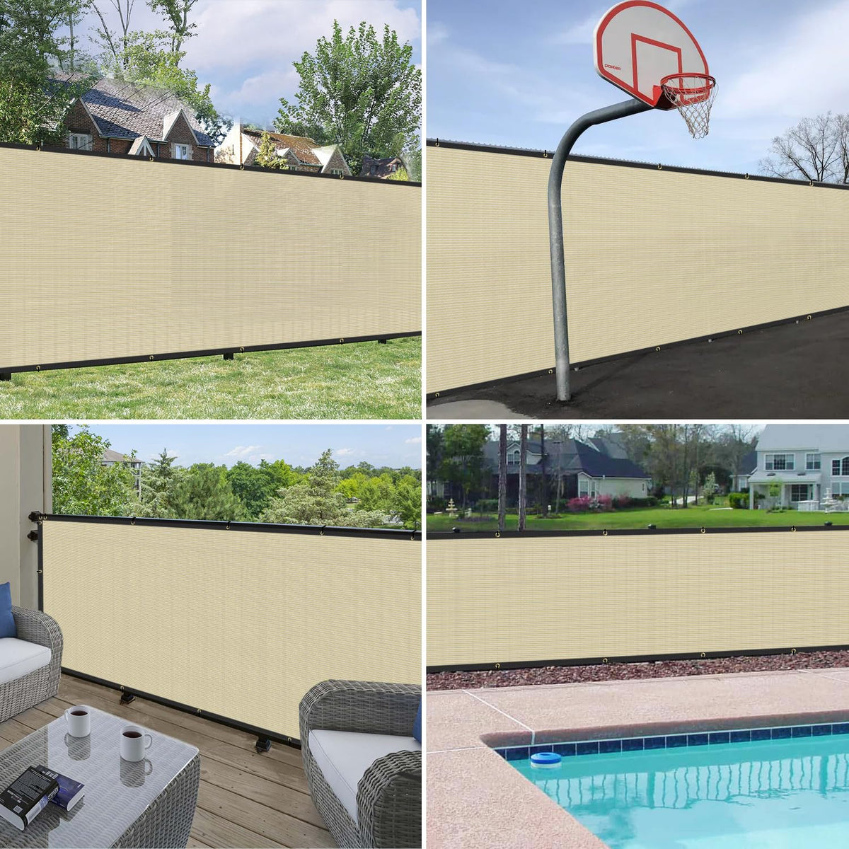 Windscreen4less windproof dustproof fabric protects outdoor spaces.