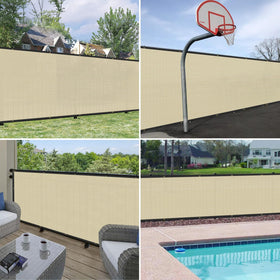 Windscreen4less windproof dustproof fabric protects outdoor spaces.