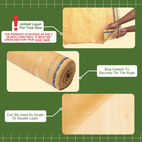 WindscreenSupplyCo tan shade cloth used for garden, kennel, and patio shading