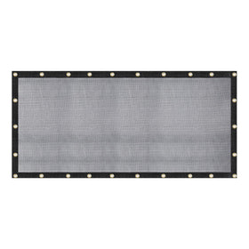 WindscreenSupplyCo heavy-duty black mesh tarp with grommets for versatile outdoor shading