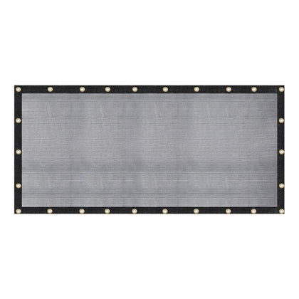 WindscreenSupplyCo heavy-duty black mesh tarp with grommets for versatile outdoor shading