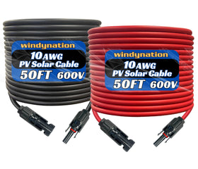 WindyNation 10AWG red PV extension cable for outdoor solar setups