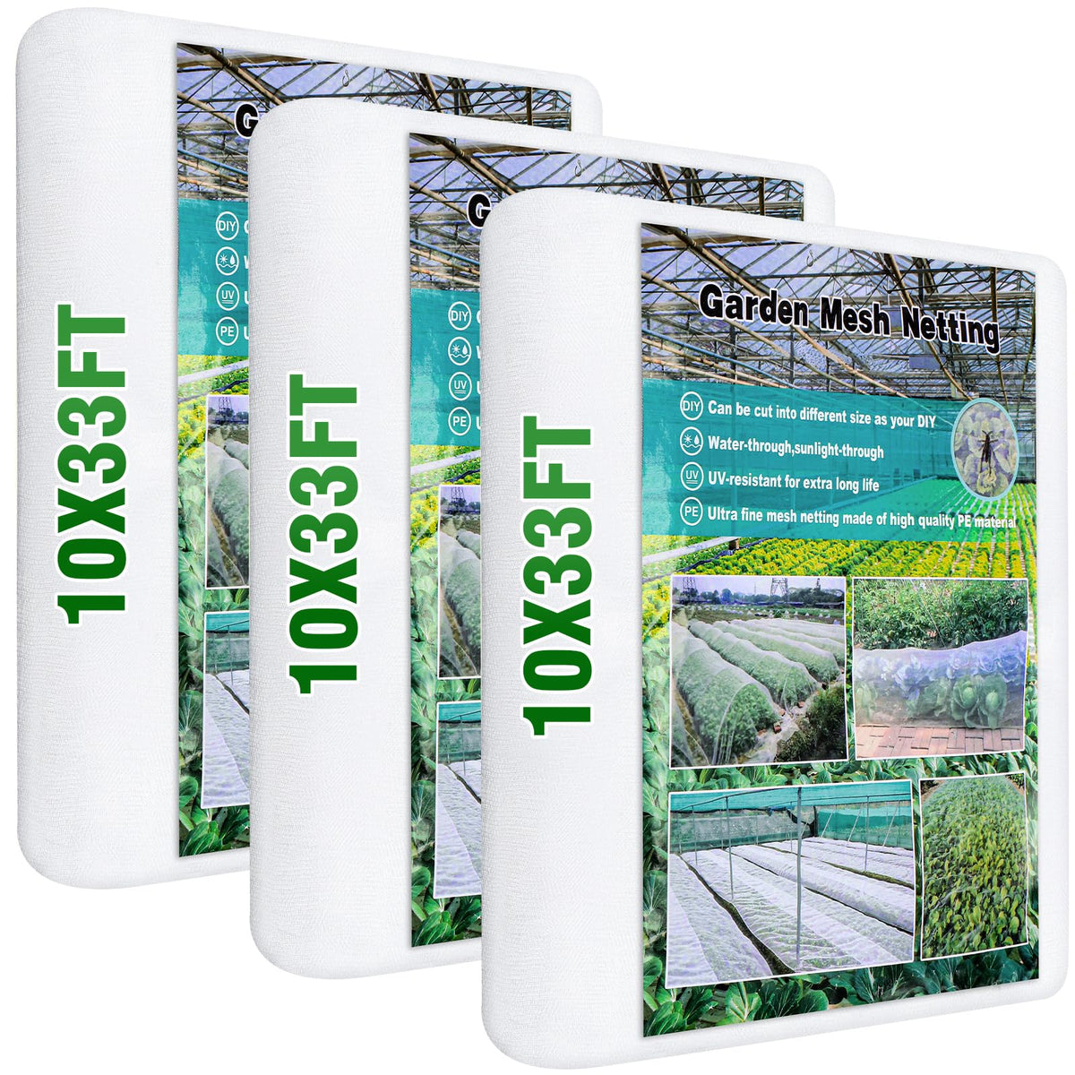 Windyun garden mesh netting protects vegetables from pests and wind.