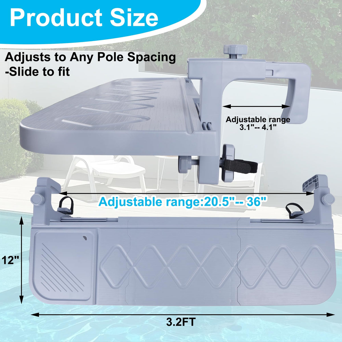 Winemana all-weather pool shelf resists water and sun
