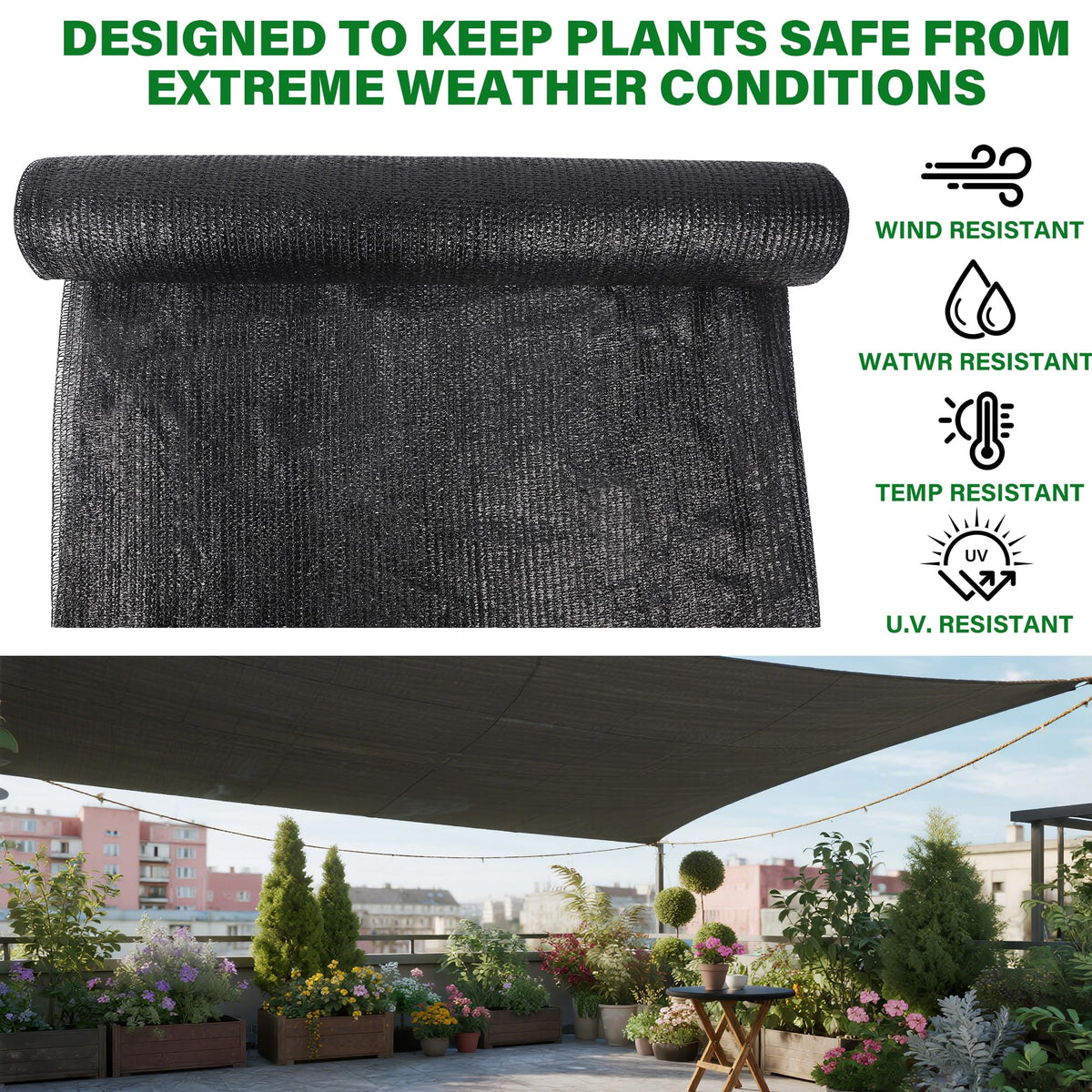 Winemana breathable UV-stabilized mesh supports airflow and heat management for plants.