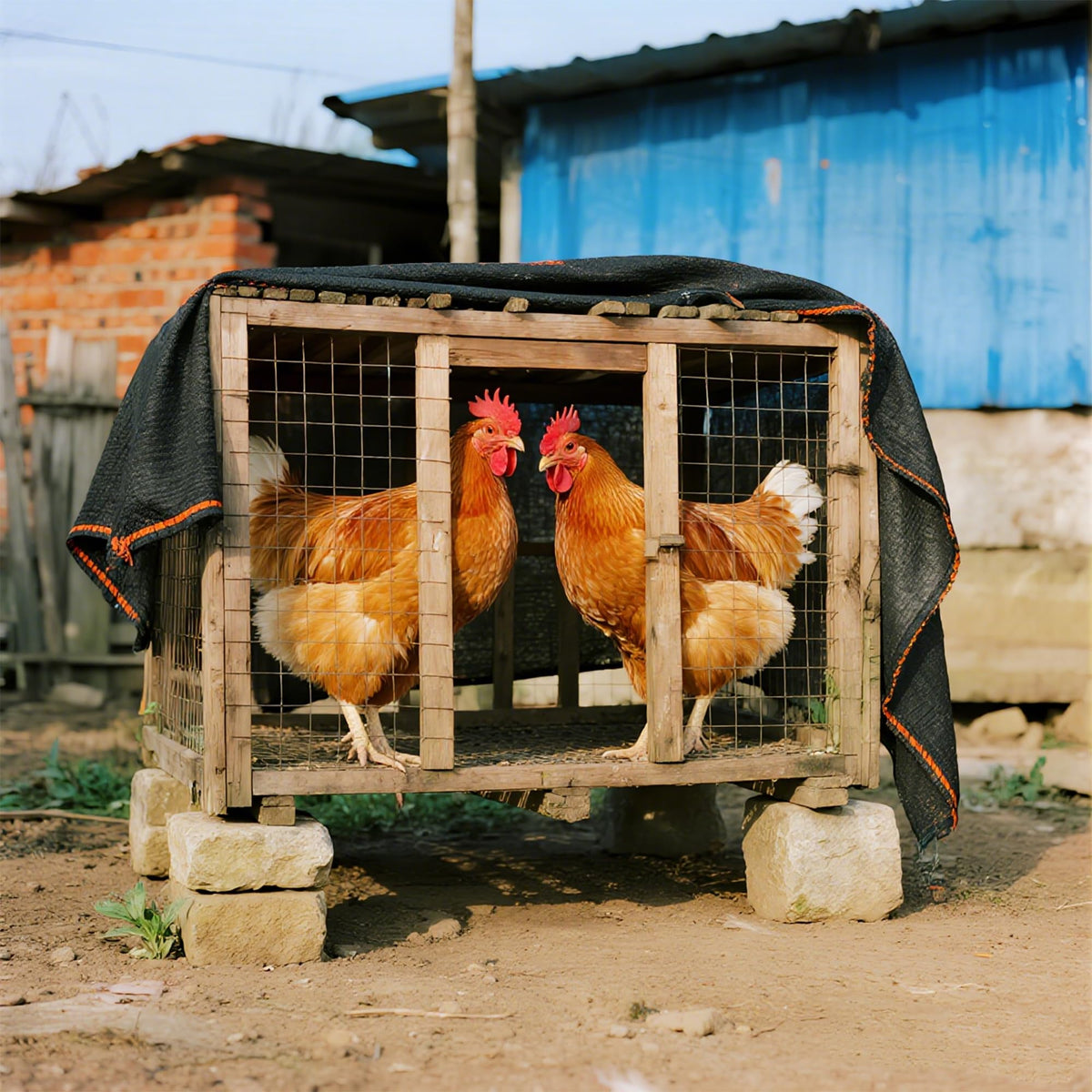 Winemana shade cloth for chicken coop with reinforced edges
