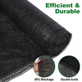Winemana easy-install shade tarp simplifies securing over hoops and fences.