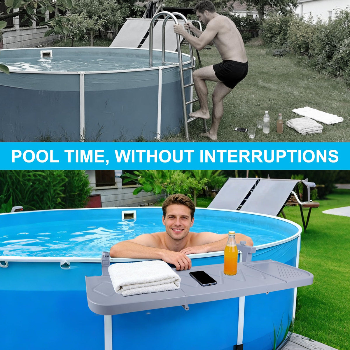 Winemana grey finish complements most above-ground pools